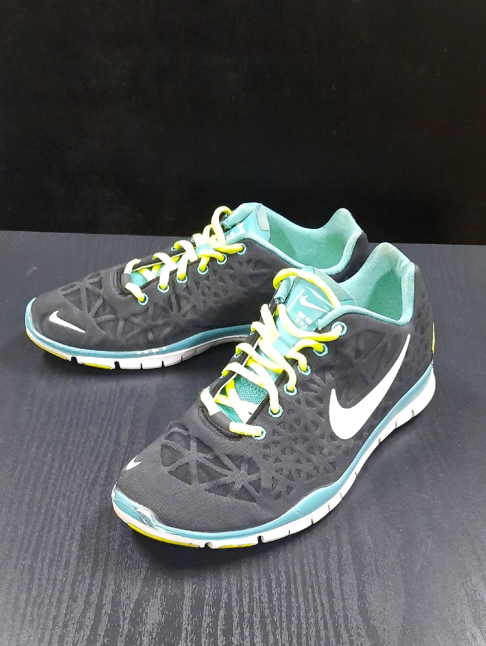 Nike Free TR Fit 3 Women's Training Running Shoes Size 8 Dark Grey Turquoise
